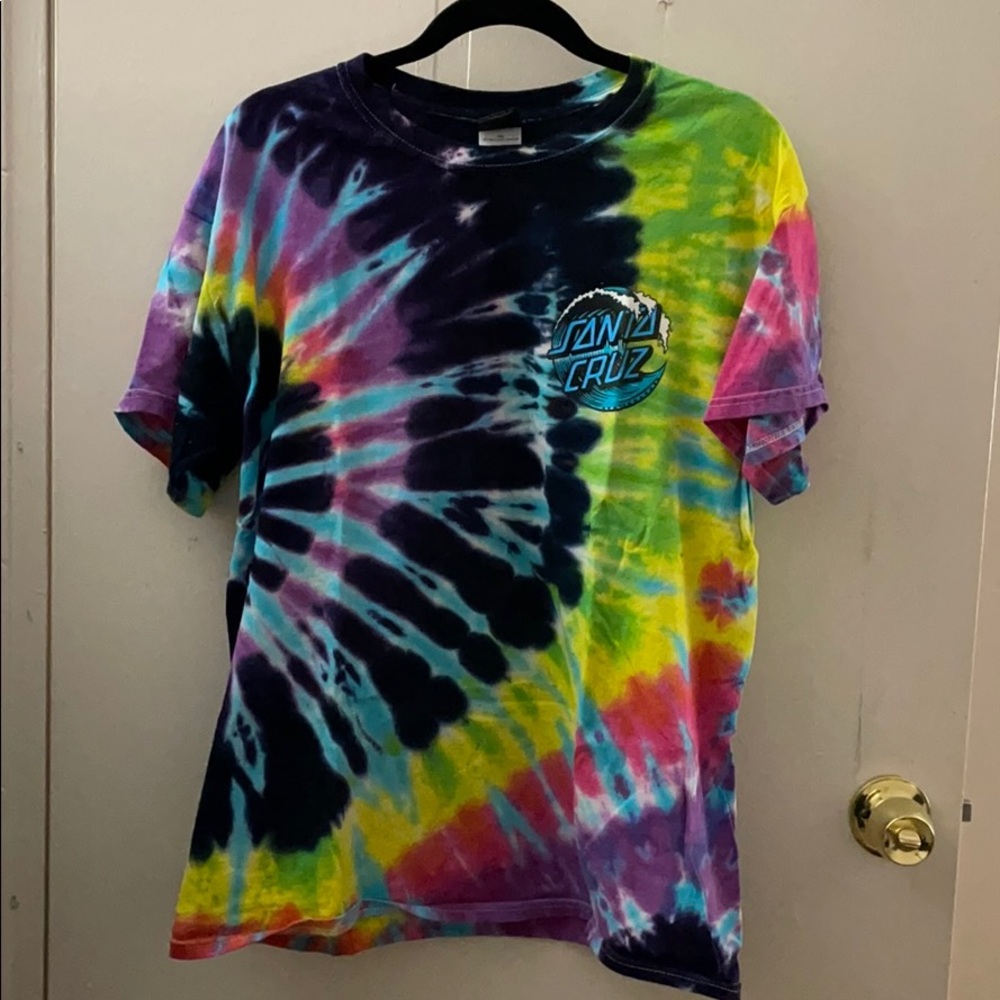 Mens tie dye Santa Cruz shirt